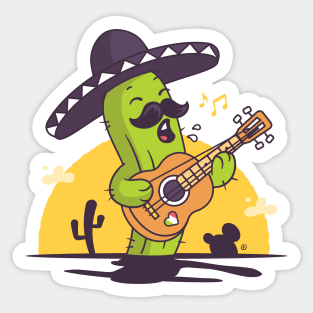 Mexican Mariachi Singing Cactus Sticker